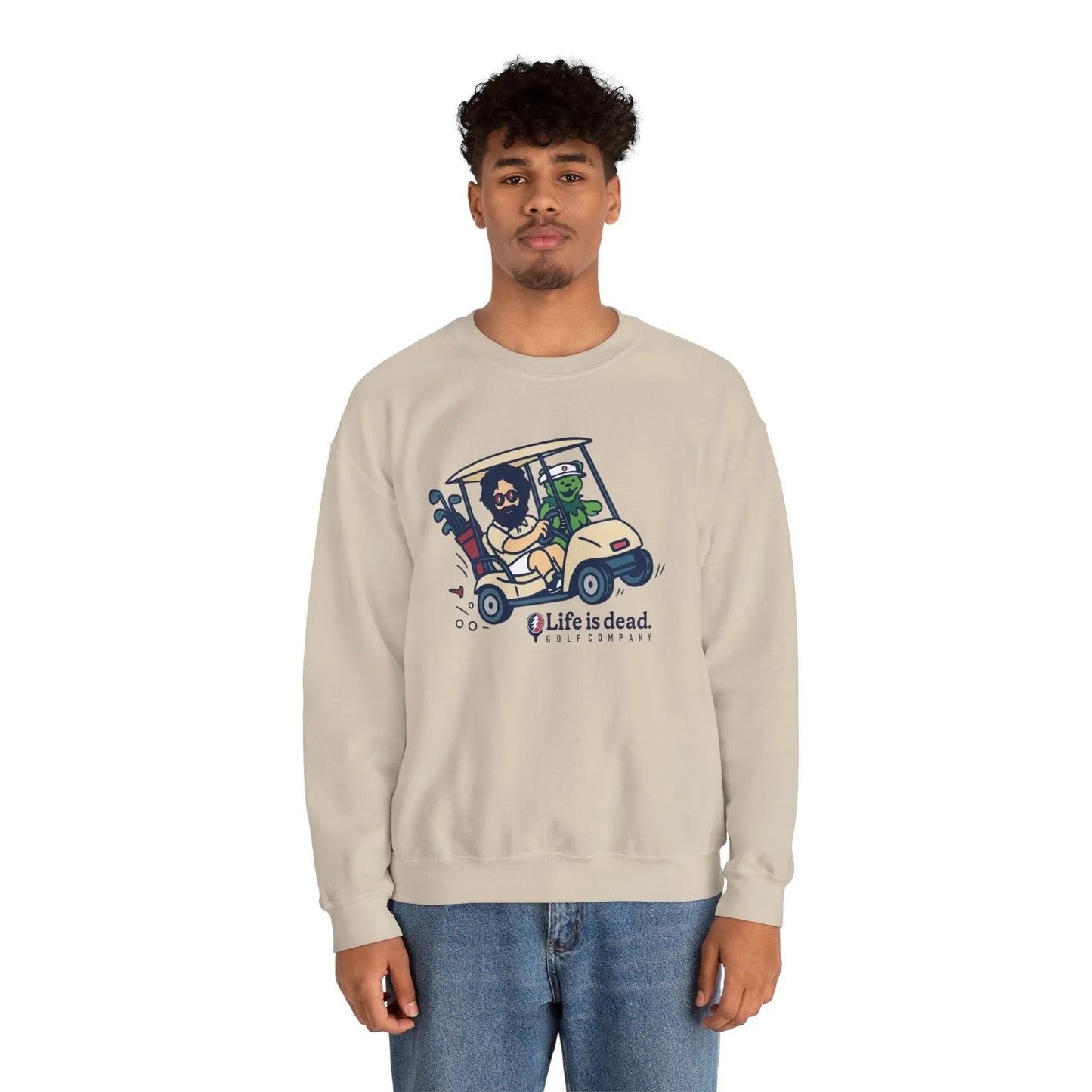 Joy Ridin' Jerry and The Bear | Life is dead.® Crewneck | Grateful Dead