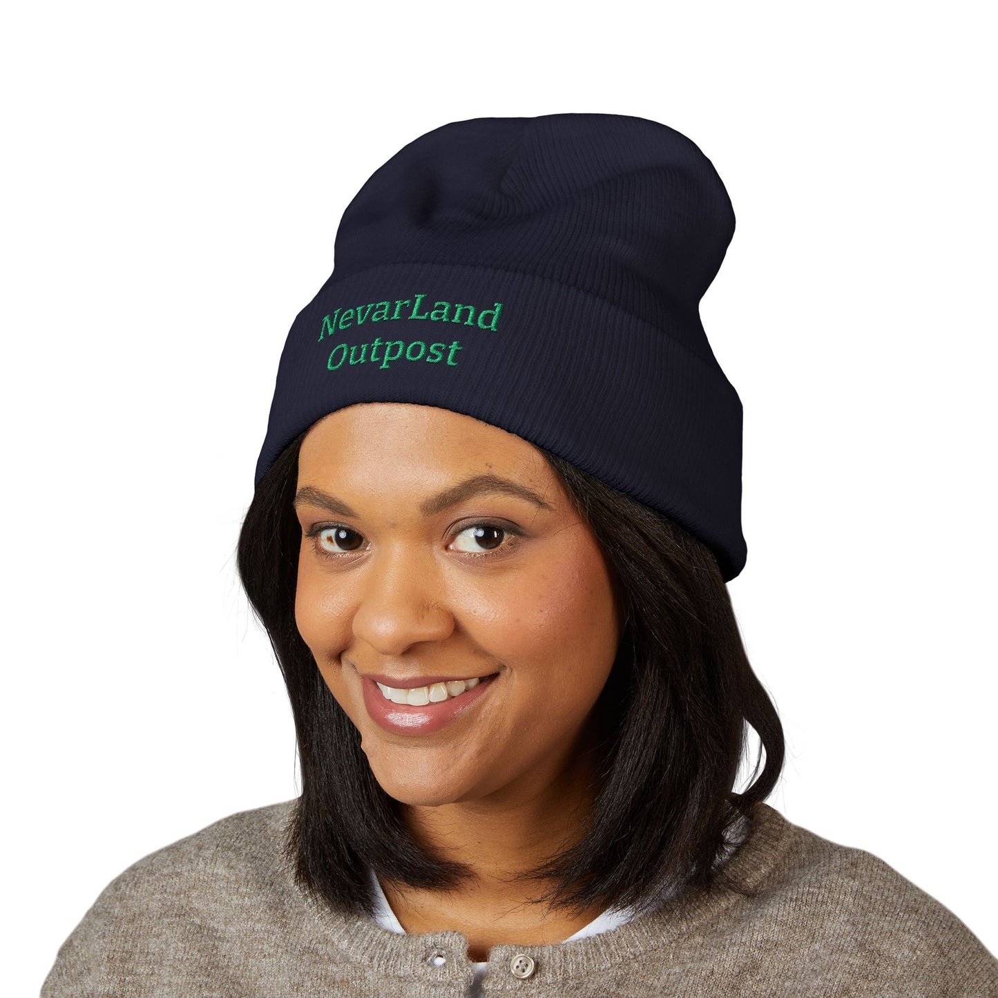 "NevarLand Outpost" - Embroidered Cuffed Knit beanie