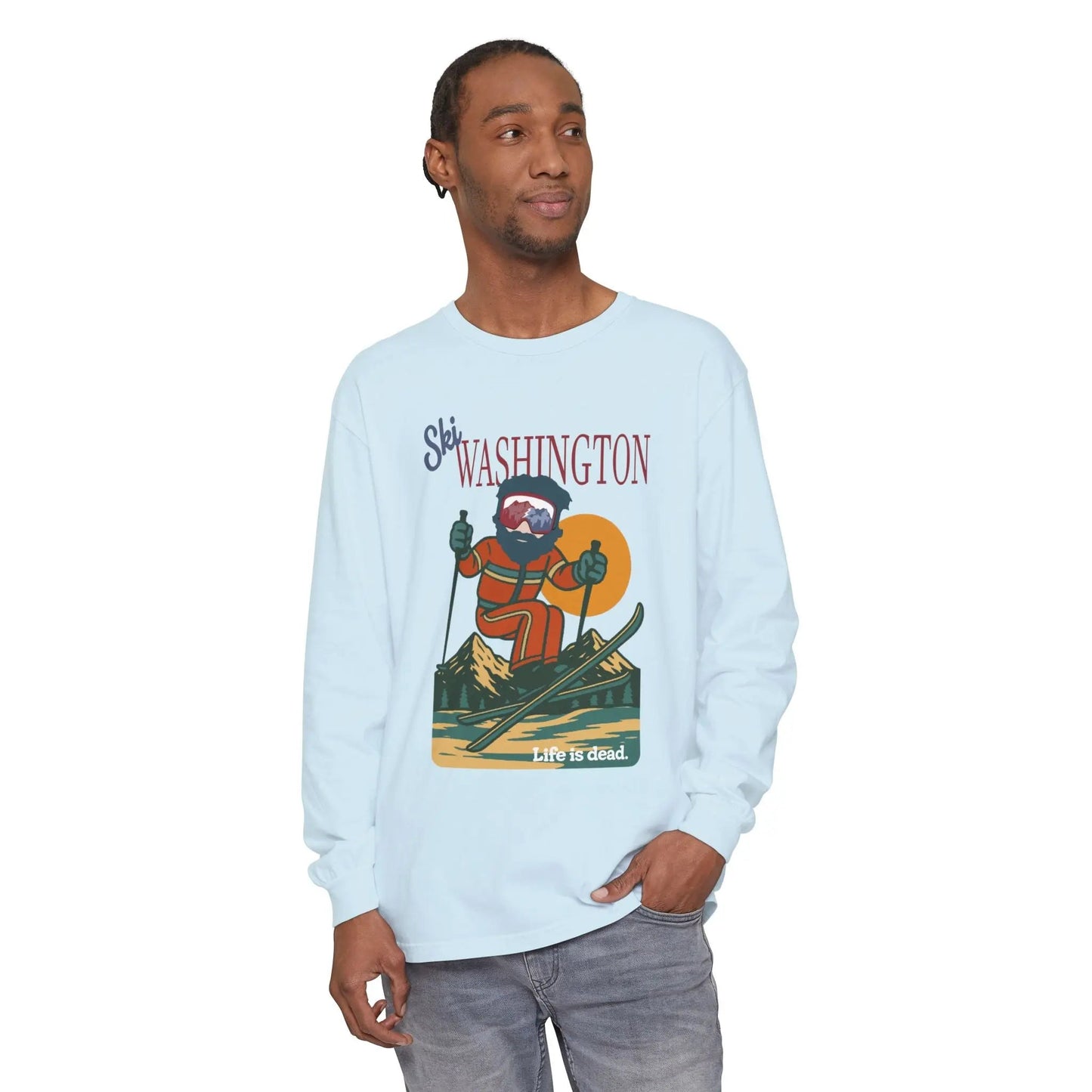 Ski Washington - Life is dead.® Mountain Collection Garment-Dyed Long Sleeve T-Shirt