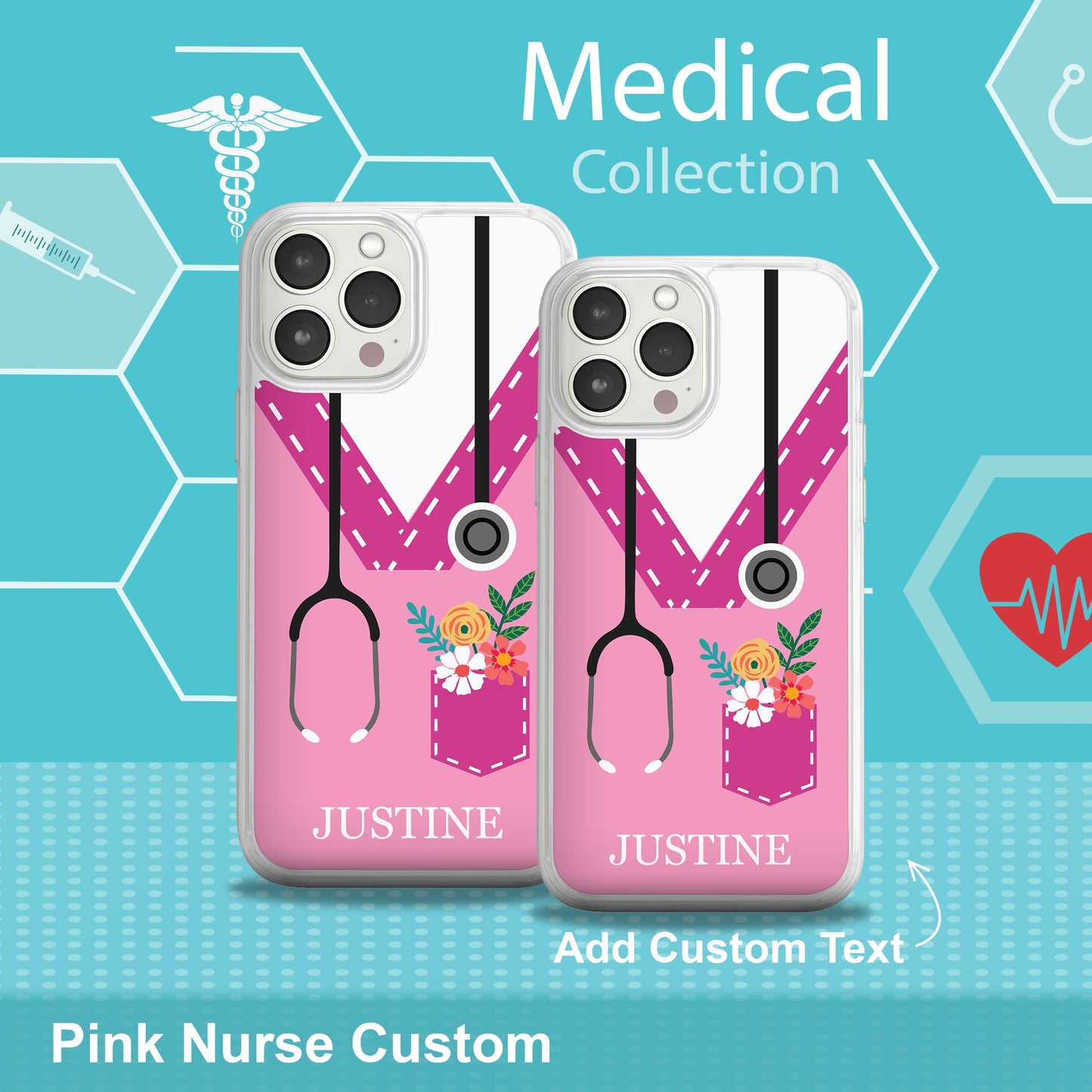 Nurse HD Custom Name Apple iPhone 12 Series Mag-Safe Phone Case