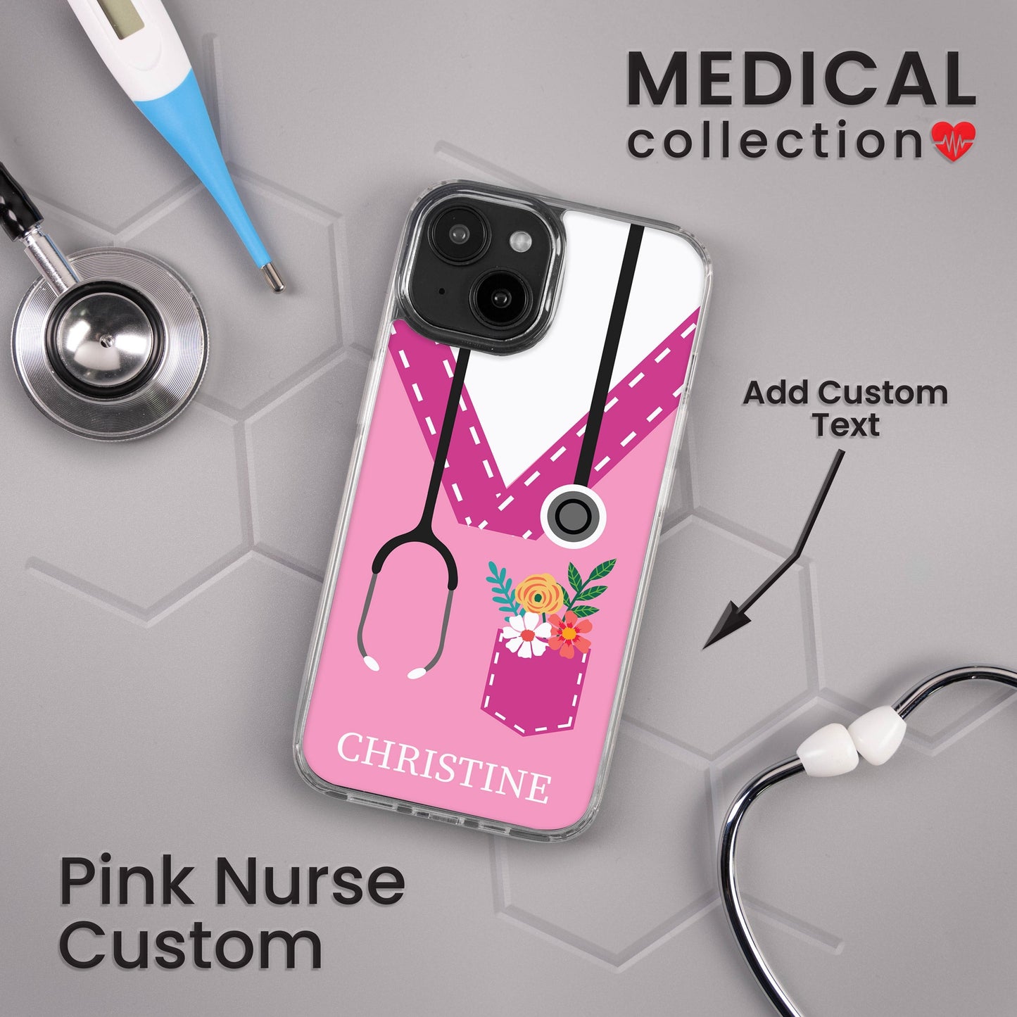 Nurse HD Custom Name Apple iPhone 13 Series Mag-Safe Phone Case