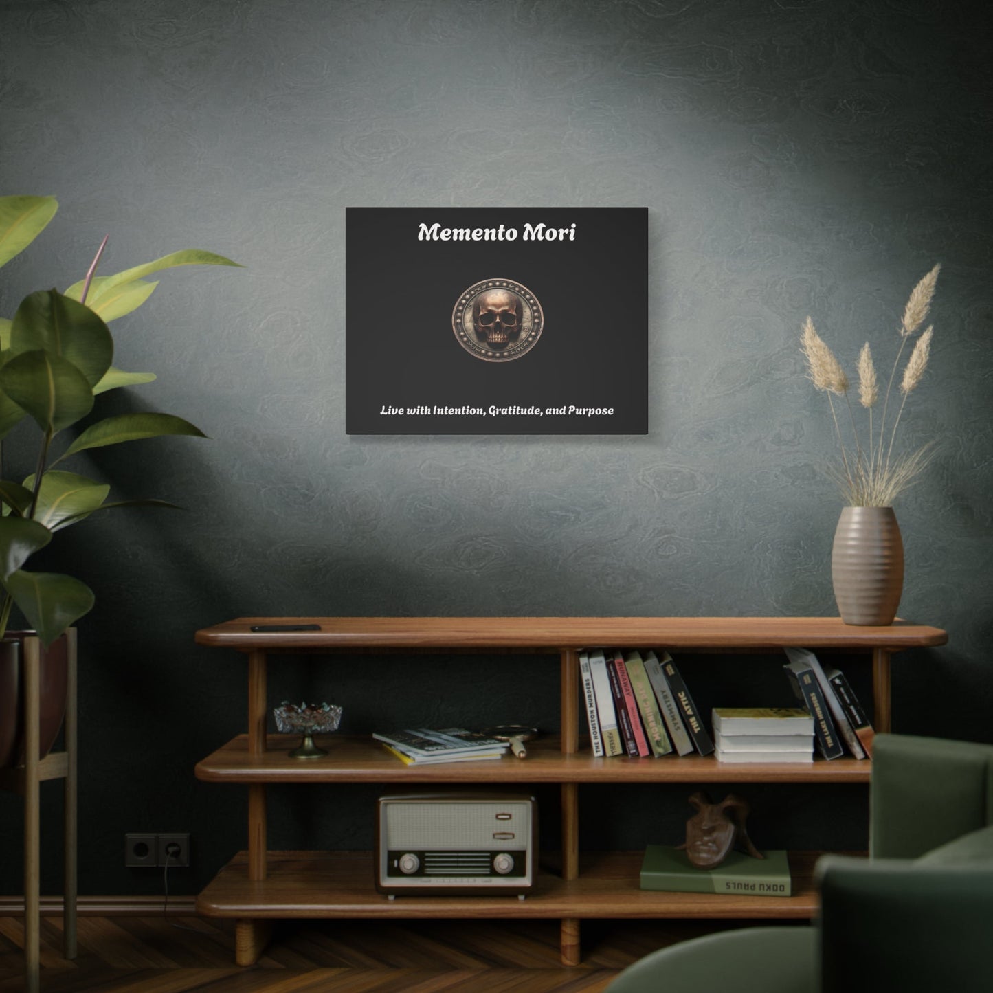 "Memento Mori" Matte Canvas - Inspirational Wall Art -"Live with Intention, Gratitude, and Purpose"