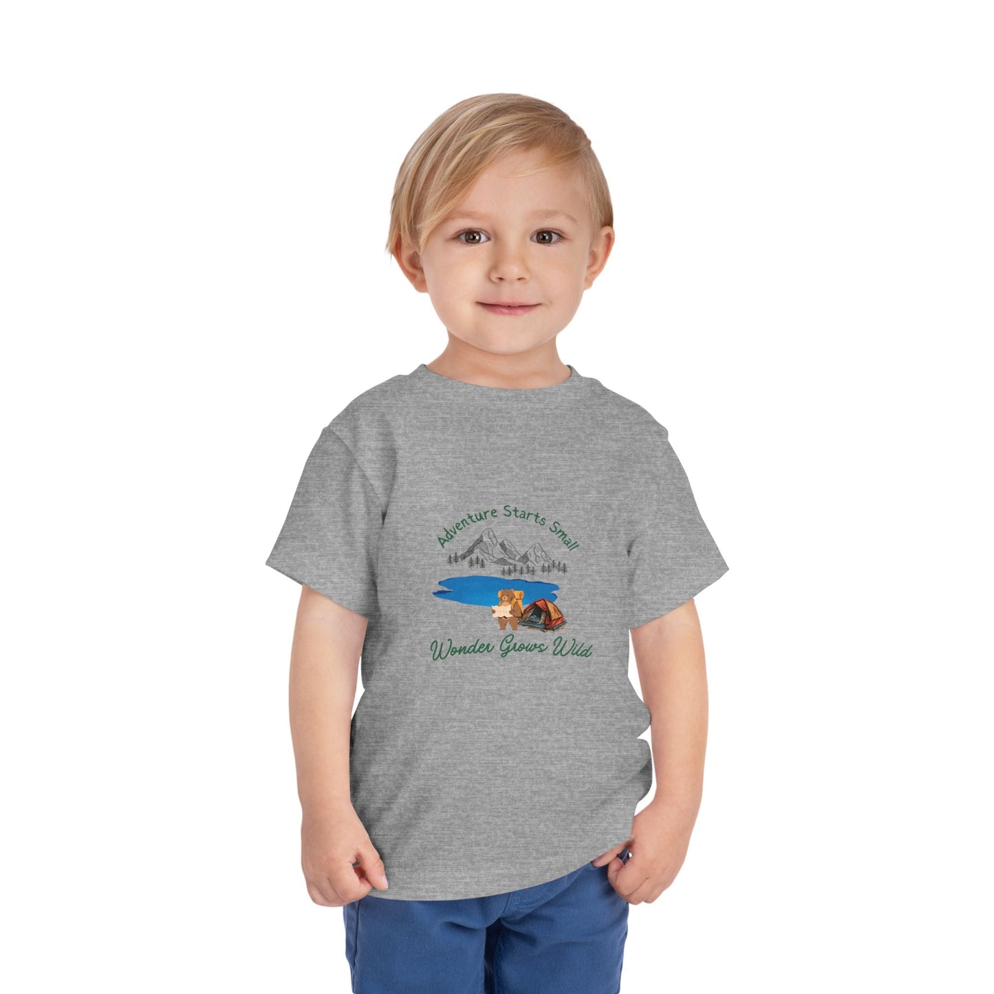 "Adventure Starts Small" Woodland Camper Graphic - Toddler Tee