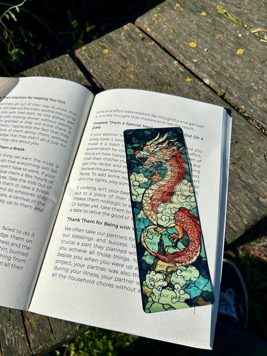 Japanese Traditional Dragon Bookmark - Handcrafted Asian Design - Unique Book Marker - Japanese Art Gift