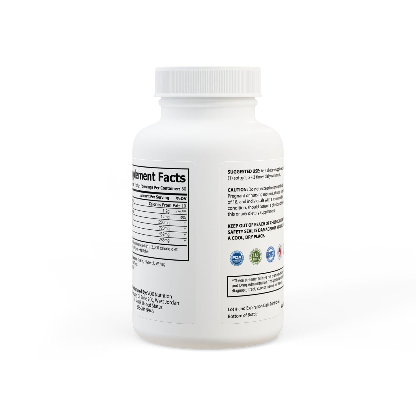 Omega 3 Fish Oil Supplement (60 Softgels) - "Memento Mori"