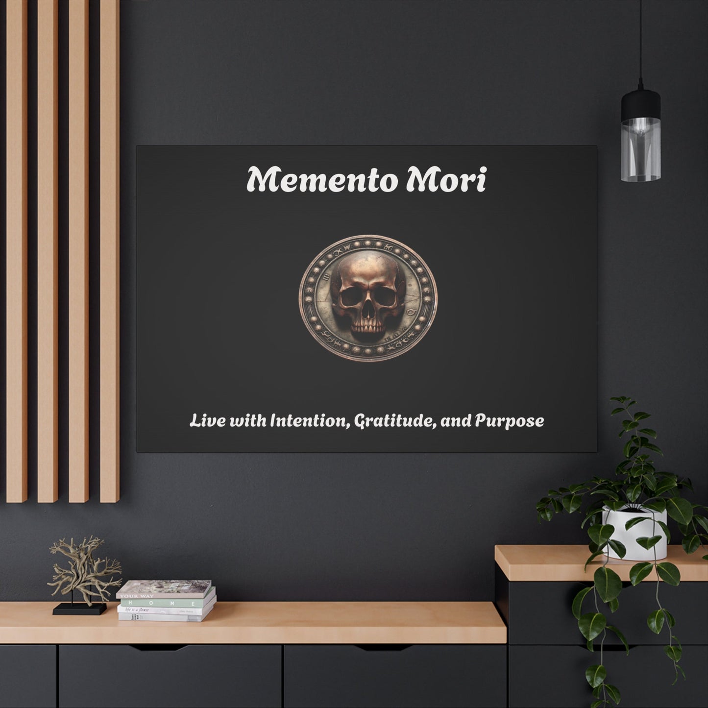 "Memento Mori" Matte Canvas - Inspirational Wall Art -"Live with Intention, Gratitude, and Purpose"