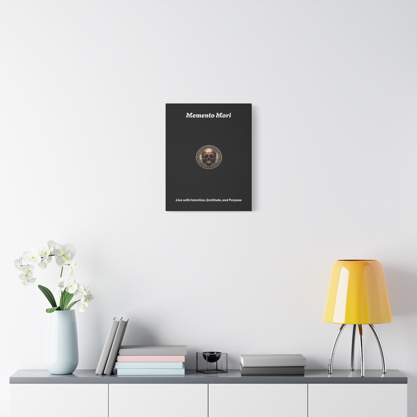 "Memento Mori" Matte Canvas - Inspirational Wall Art -"Live with Intention, Gratitude, and Purpose"