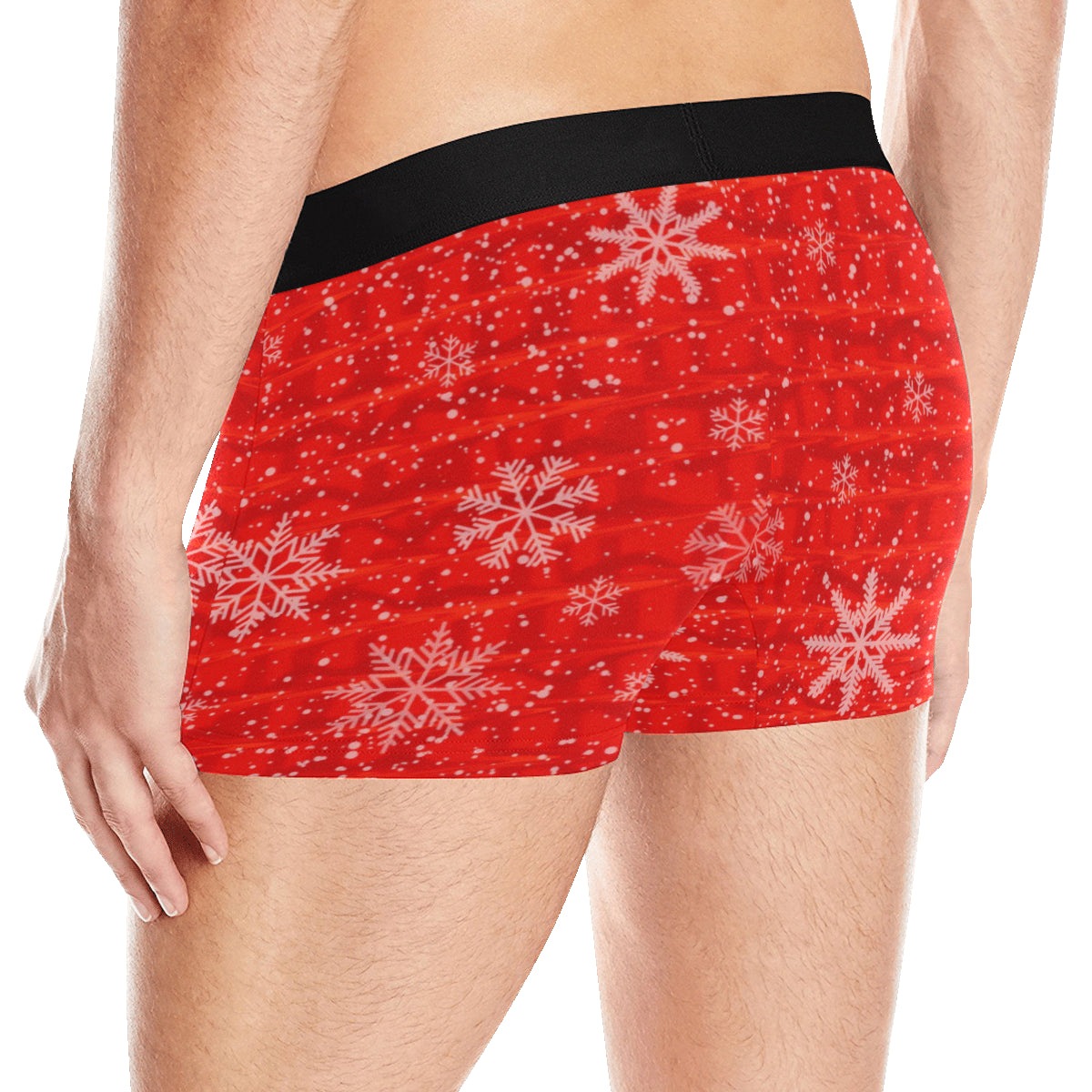 Red Holiday Snowflake Boxer Briefs