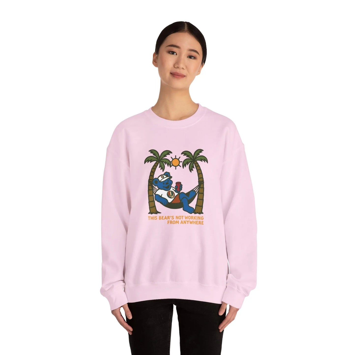 This Bear's Not Workin' From Anywhere | Life is dead.® Crewneck | Grateful Dead