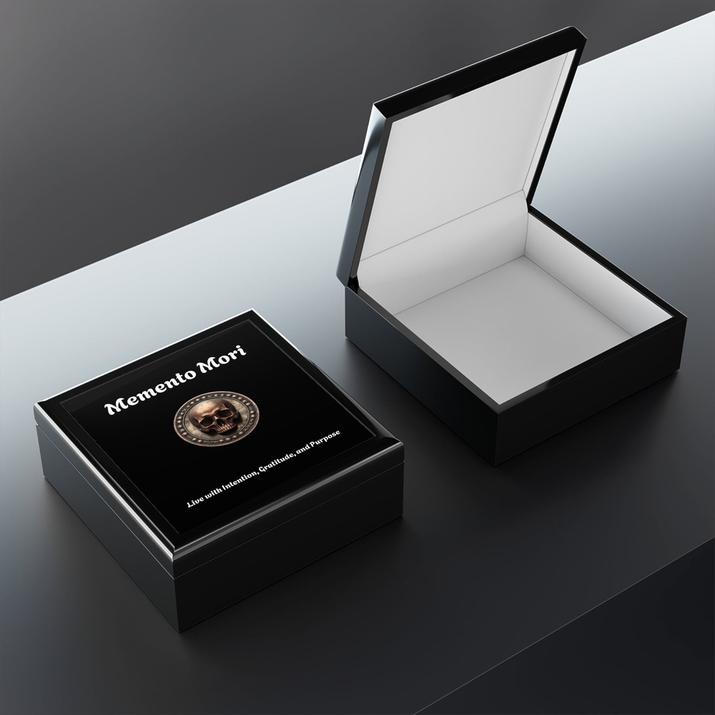 "Memento Mori" Jewelry Box for Intentional Living - "Live with Intention, Gratitude, and Purpose"