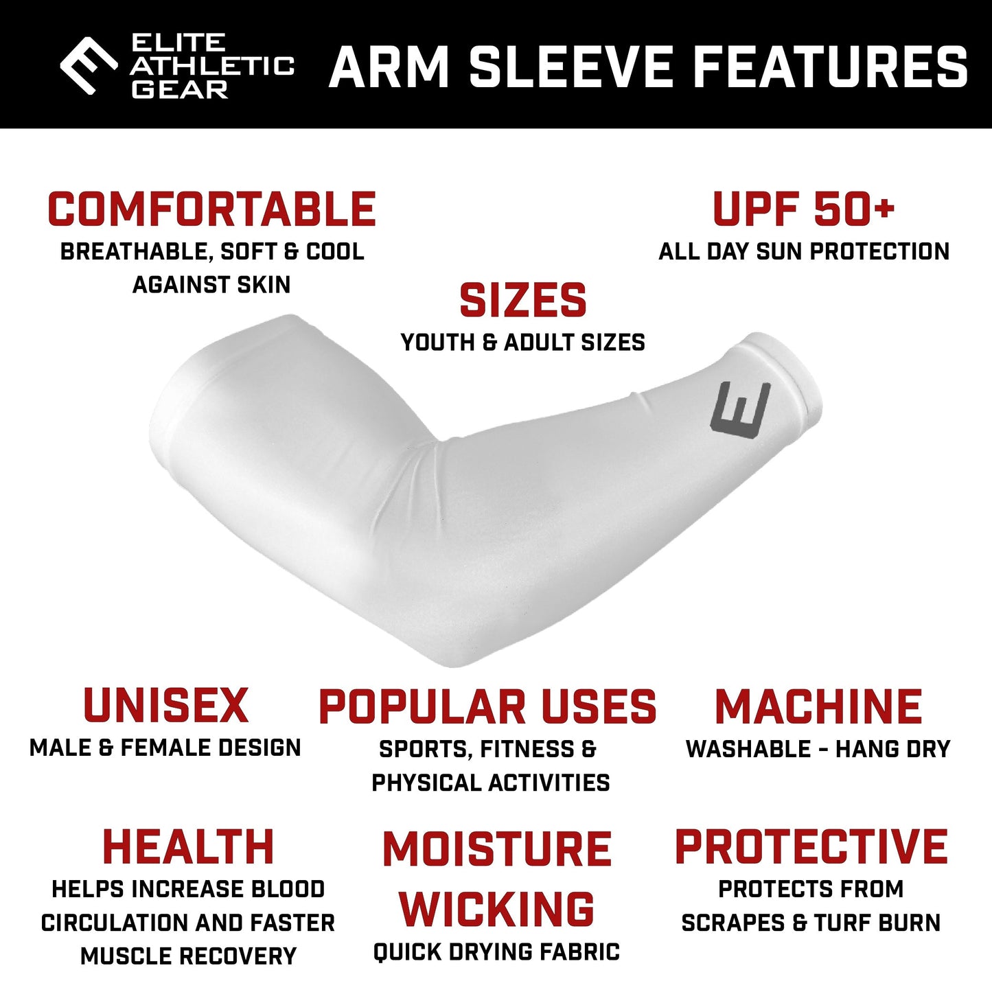 Black Arm Sleeve Elite Athletic Gear