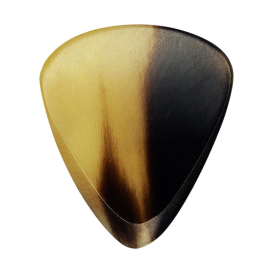 Black And White Buffalo Horn Guitar Or Bass Pick - 3.0 mm Ultra Heavy Gauge - 351 Wedge Shape - Polished Finish Handmade Specialty Exotic Plectrum