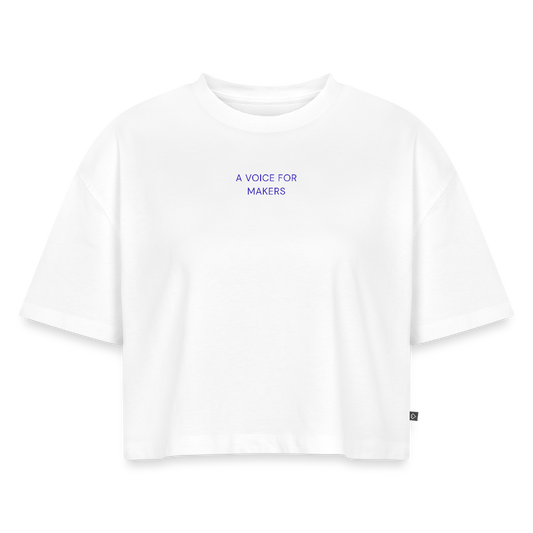 A Voice for Makers Women's Oversized Organic Cropped Tee