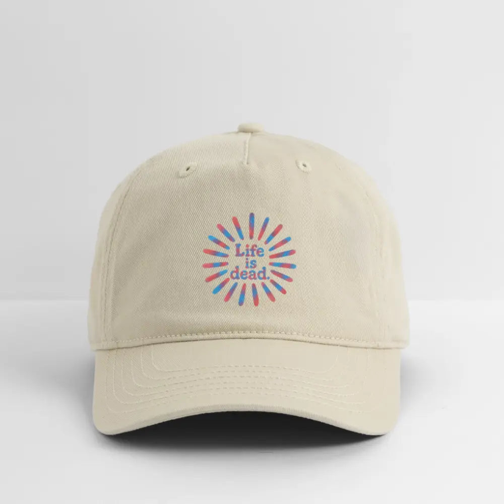 Life is dead.® Red & Blue TieDye Sunburst Grateful Dead Stealie Dad Hat
