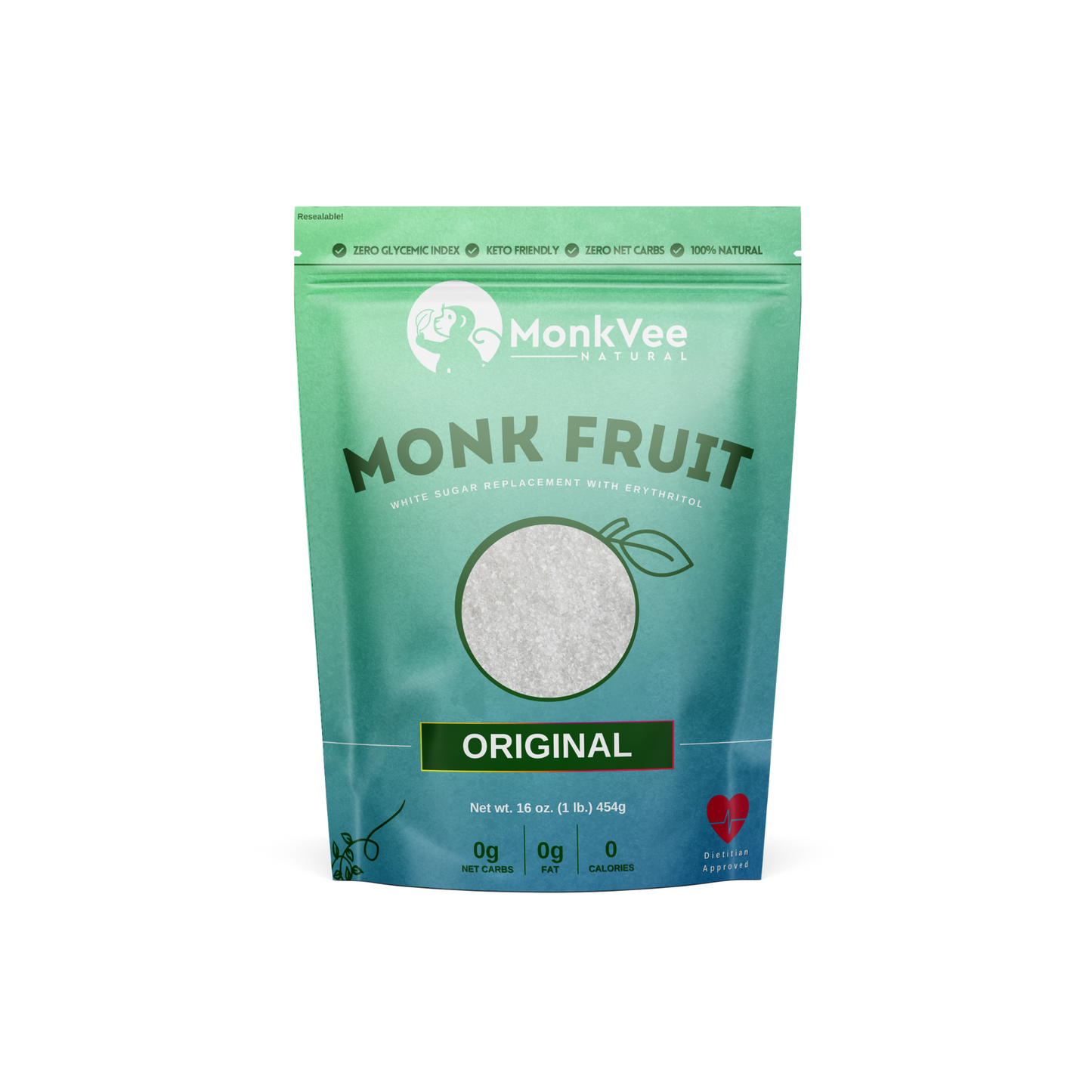 Monk Fruit Sweetener - Original, Natural Sugar Substitute | MonkVee