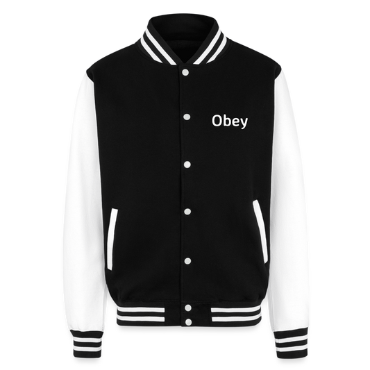 Just Hoods Heavyweight Letterman Jacket - "Obey"