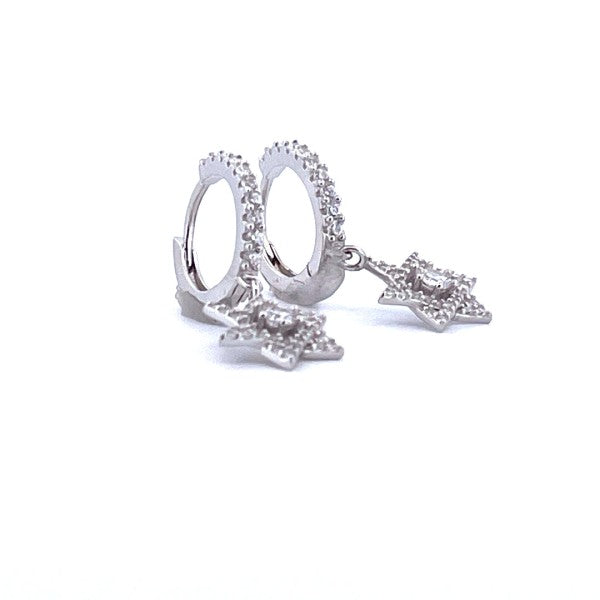 925 Sterling Silver Star of David Pendant Dangling