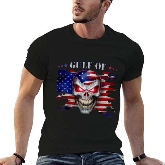 Gulf of USA America Funny USA Flag Raglan Baseball Eco-friendly Material T-Shirt