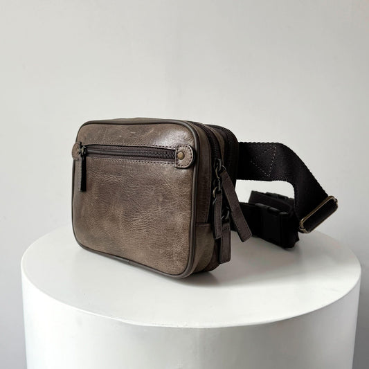 Full-Grain Crazy Horse Leather Waist Bag