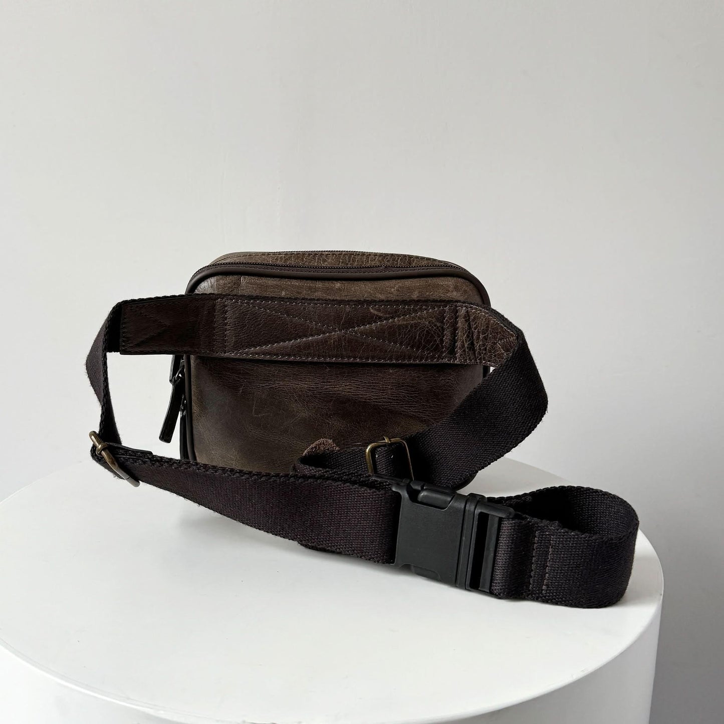 Full-Grain Crazy Horse Leather Waist Bag