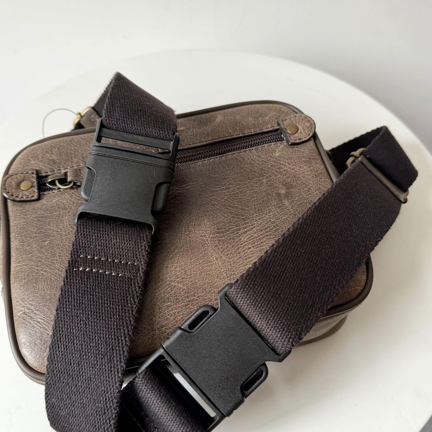 Full-Grain Crazy Horse Leather Waist Bag