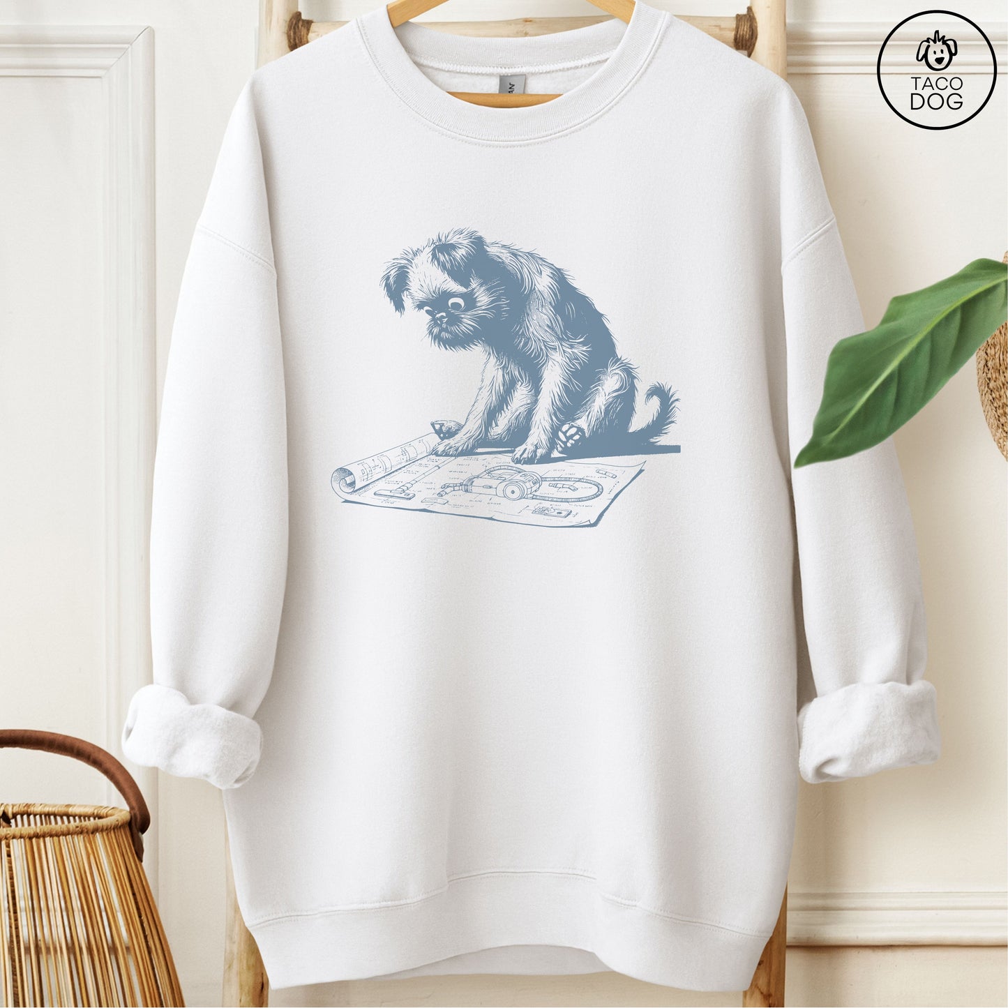 Brussels Griffon Griff Vacuum Blueprint Sweatshirt