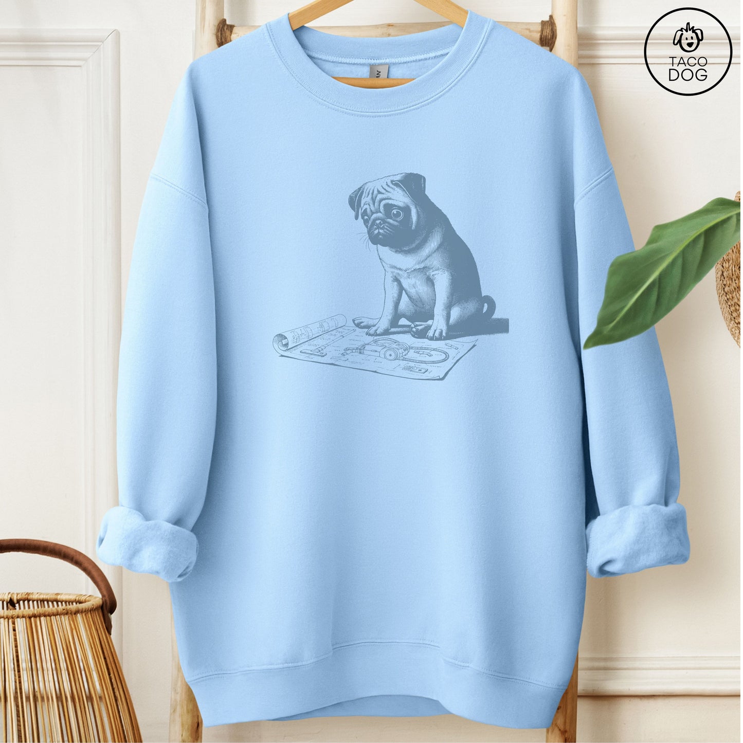 Pug Vacuum Blueprint Sweatshirt