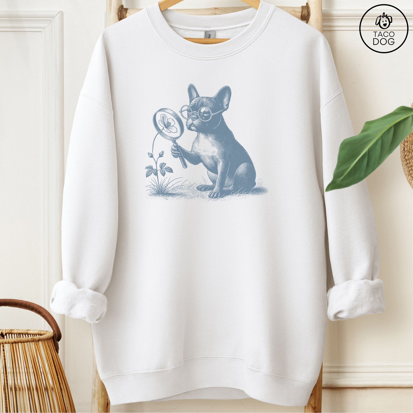 French Bulldog Frenchie Botanist Flower Sweatshirt