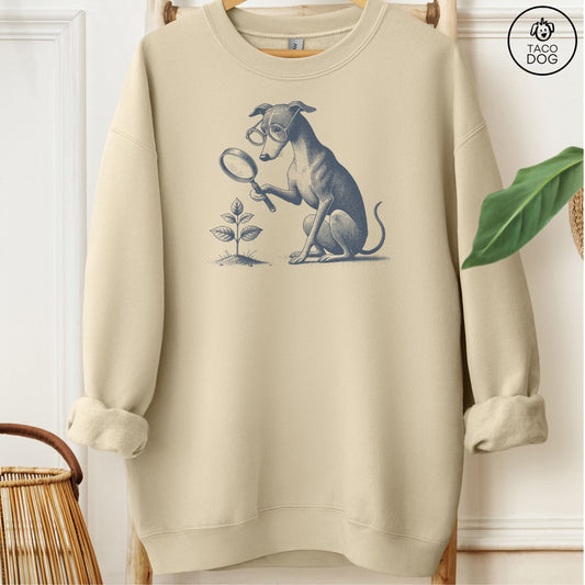 Italian Greyhound Whippet Botanist Flower Sweatshirt