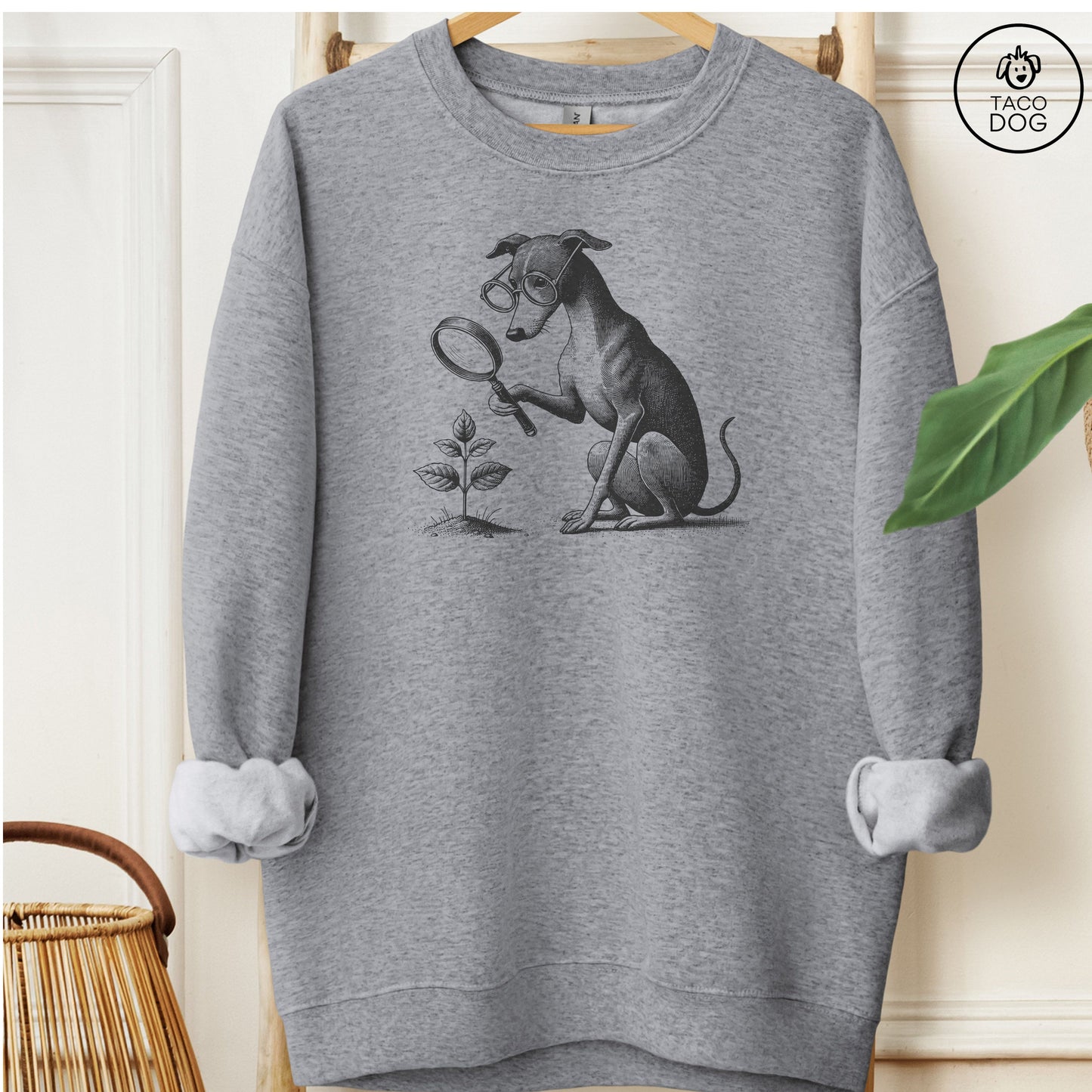 Italian Greyhound Whippet Botanist Flower Sweatshirt