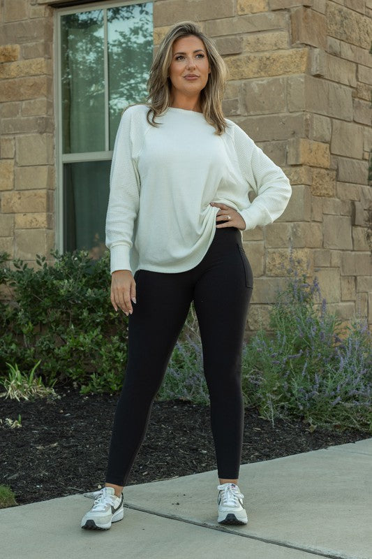 Julia Rose |Black FLEECE FULL LENGTH LEGGINGS with Pockets