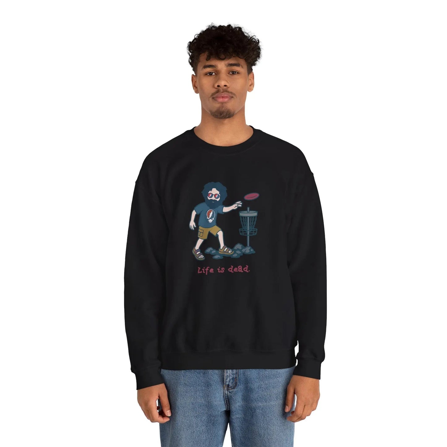 Disc Golfin' Jerry | Life is dead.® Crewneck | Grateful Dead