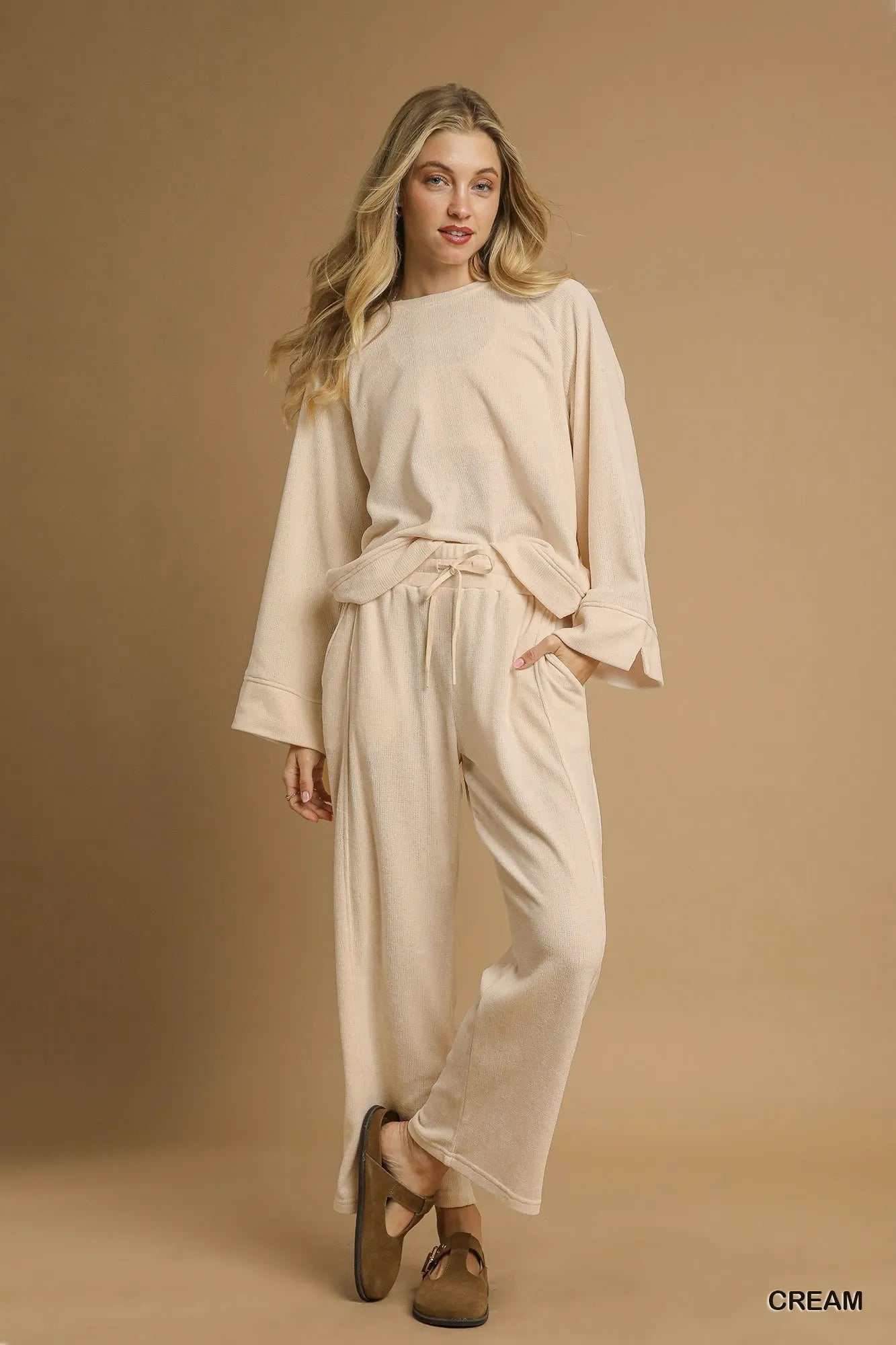 Umgee Drawstring Wide Leg Pants