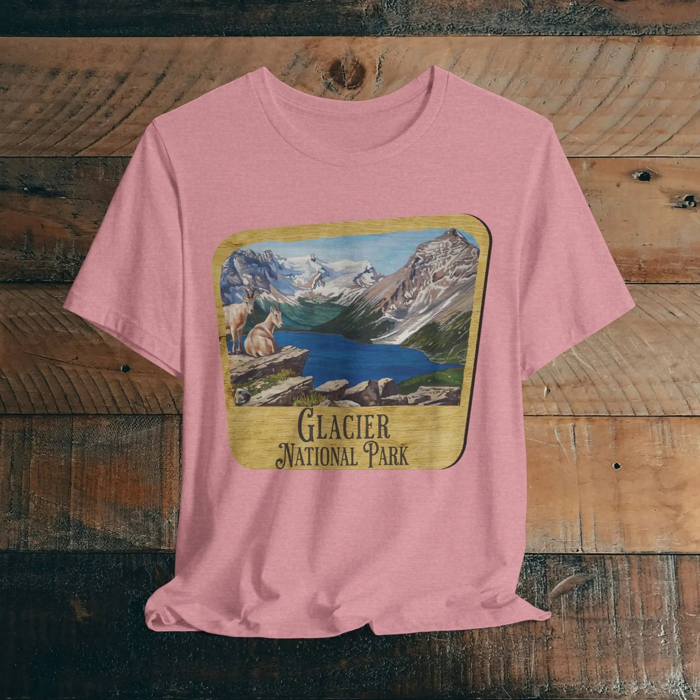 Glacier National Park T-Shirt Wood Sign