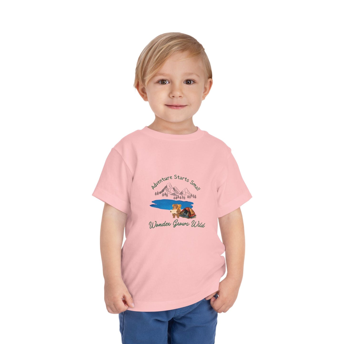 "Adventure Starts Small" Woodland Camper Graphic - Toddler Tee