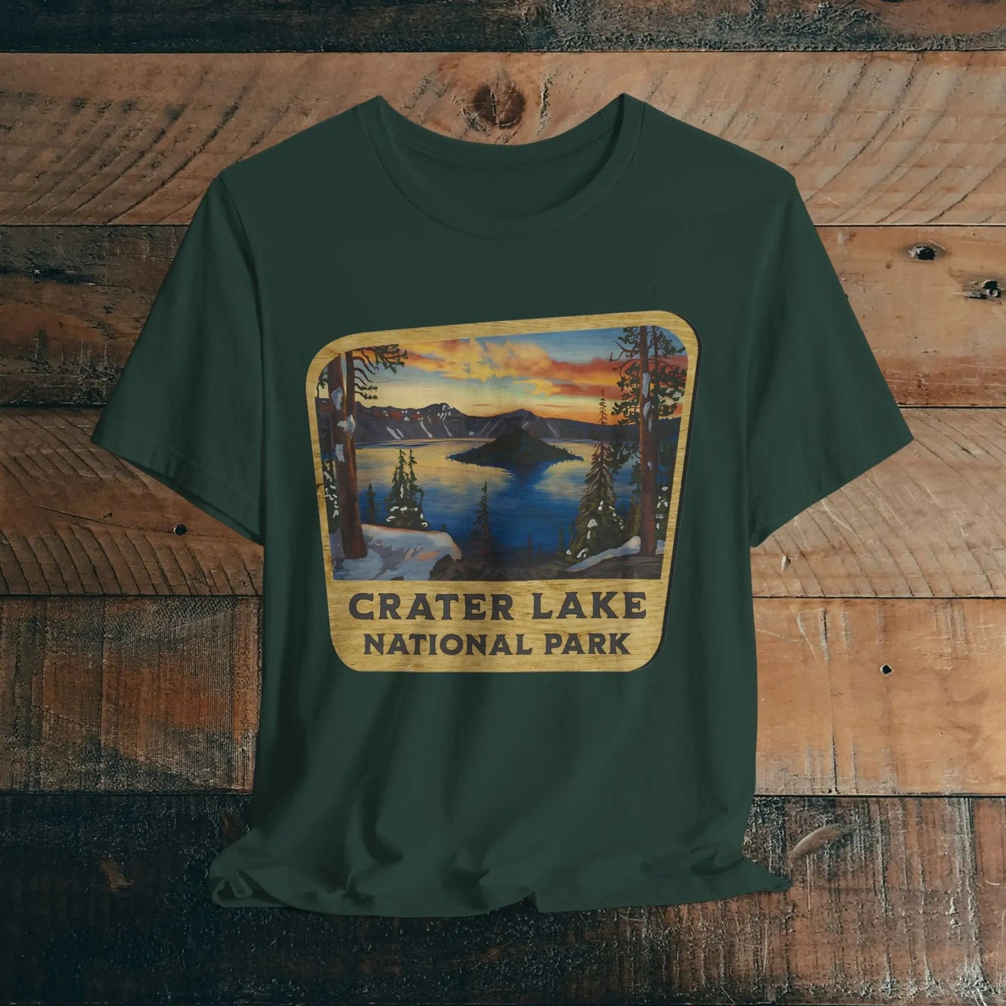 Crater Lake National Park T-Shirt Wood Sign