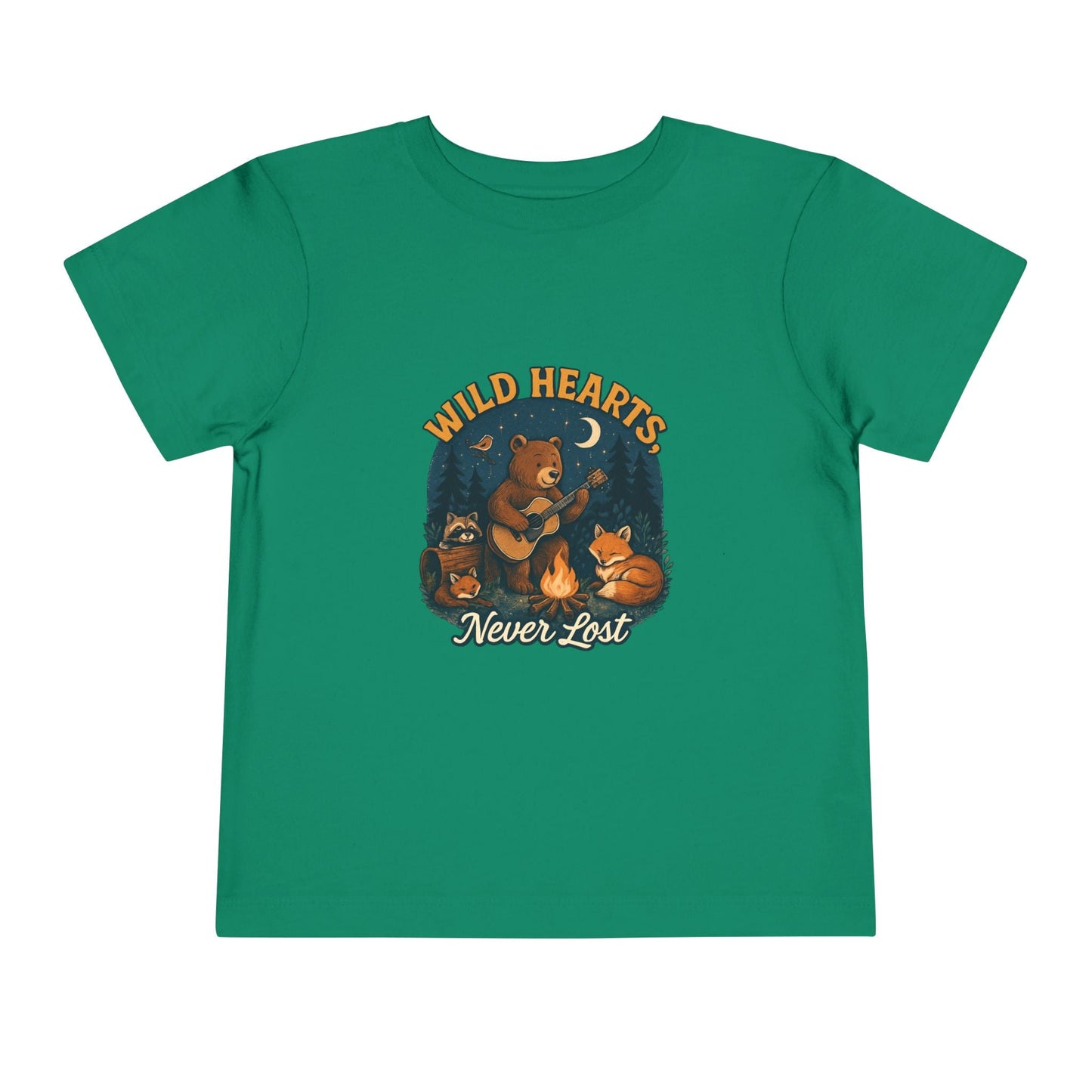 "Wild Hearts Never Lost" Bear Guitar Campfire - Toddler Tee
