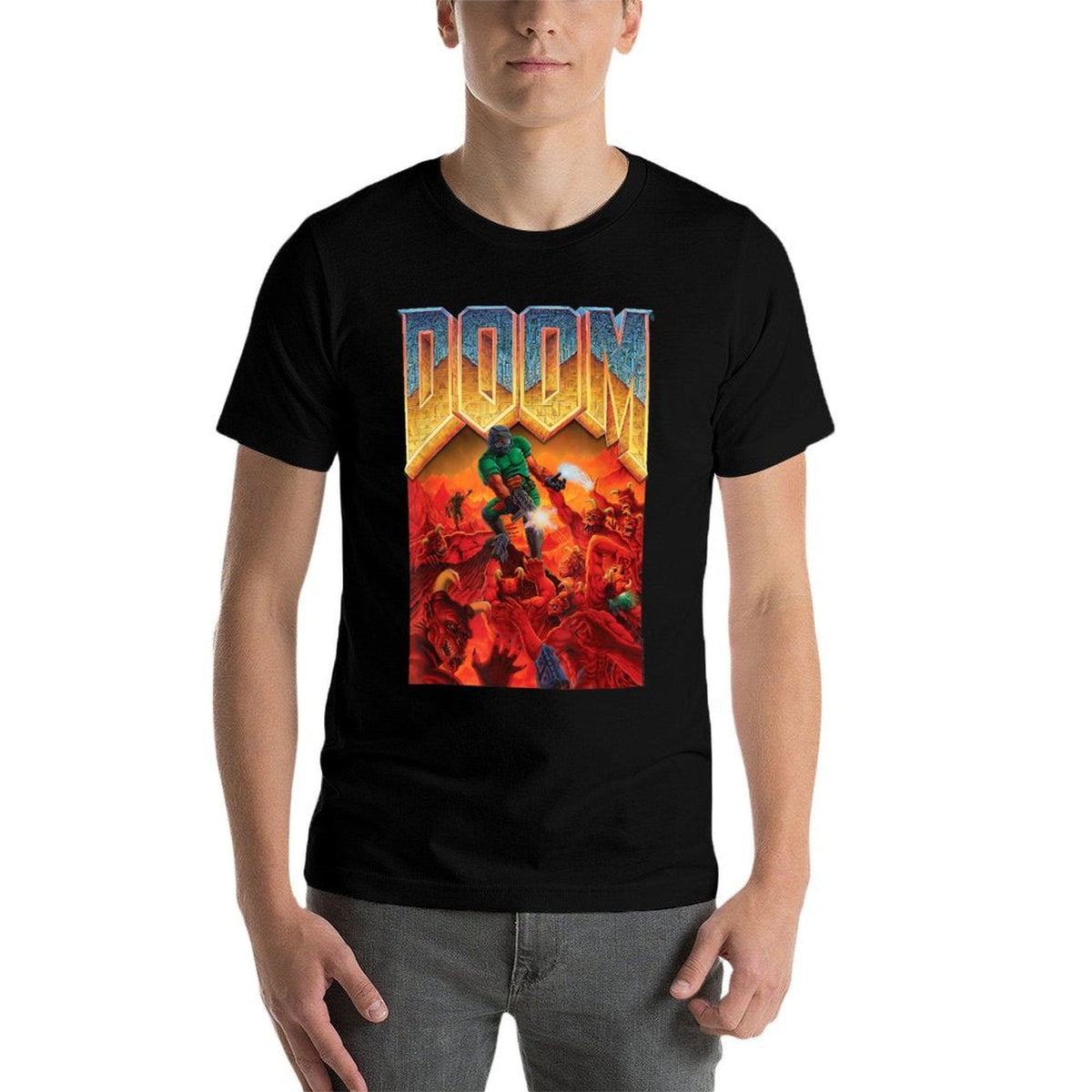 DOOM 1993 Video Game Cover Art Odor-resistant T-Shirt