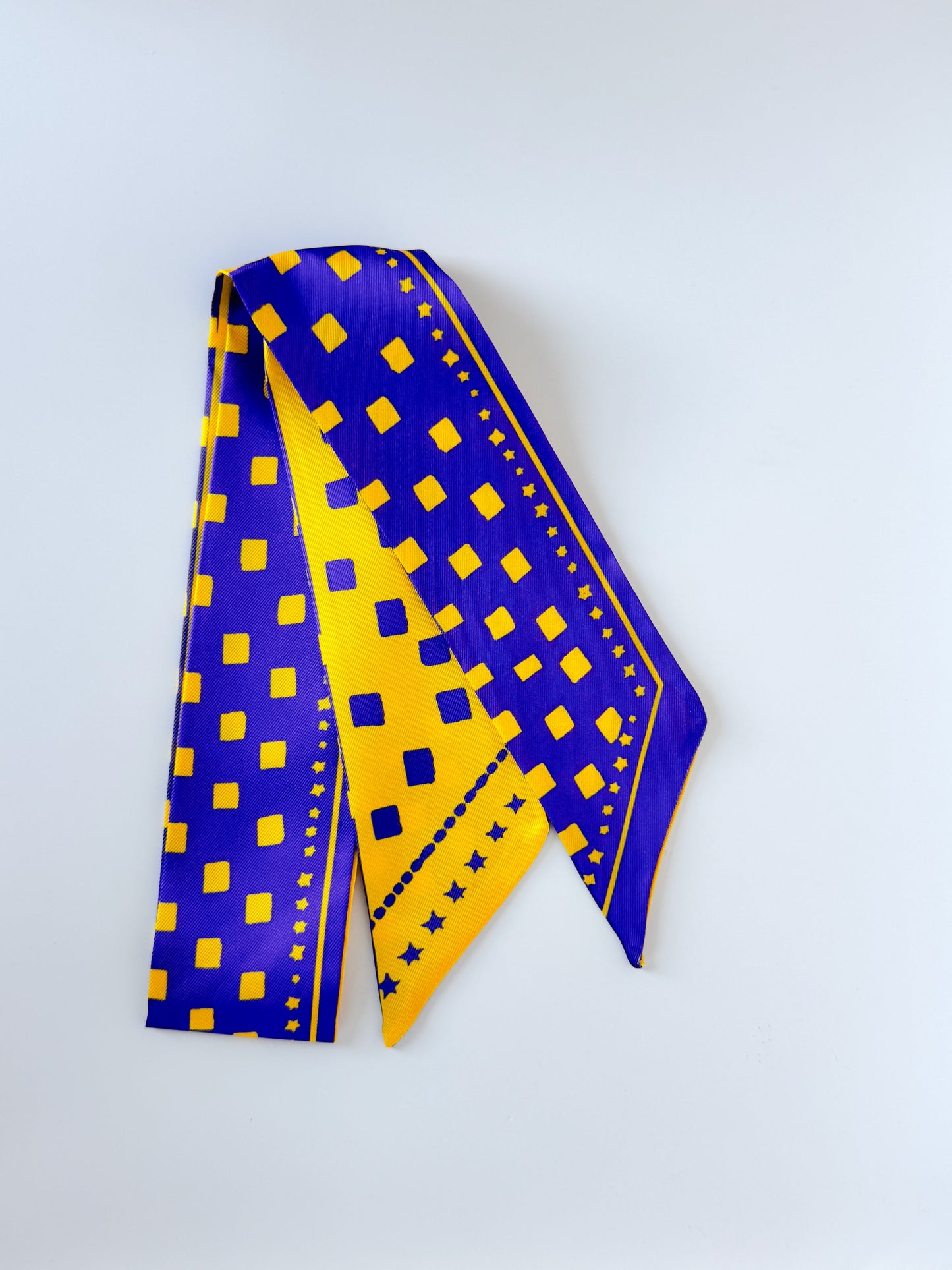 Purple and Gold  Blocks Twilly