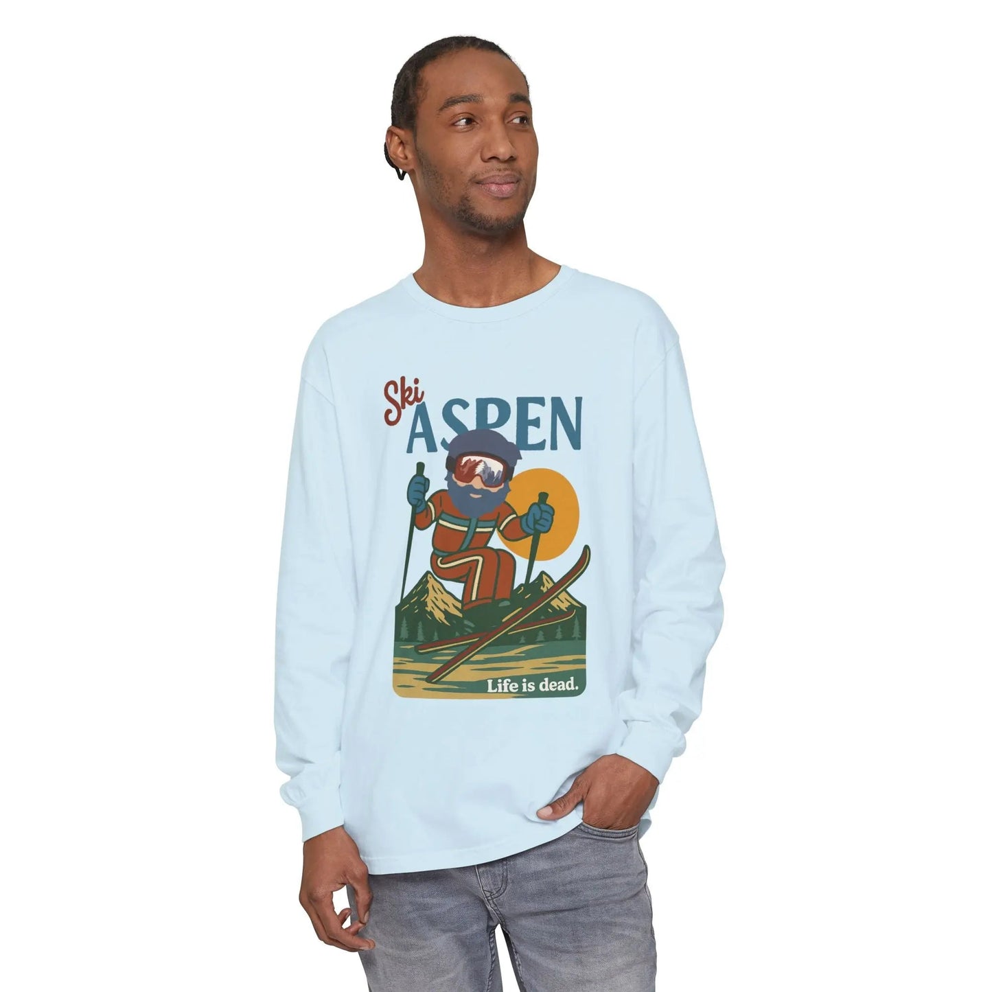 Ski Aspen - Life is dead.® Mountain Collection Garment-Dyed Long Sleeve T-Shirt