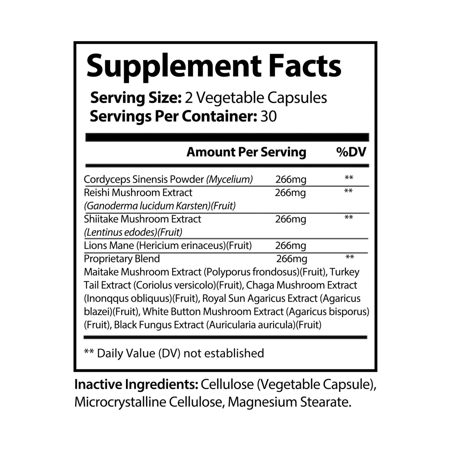 Mushroom Blend Supplement (60 Capsules) - "Memento Mori"