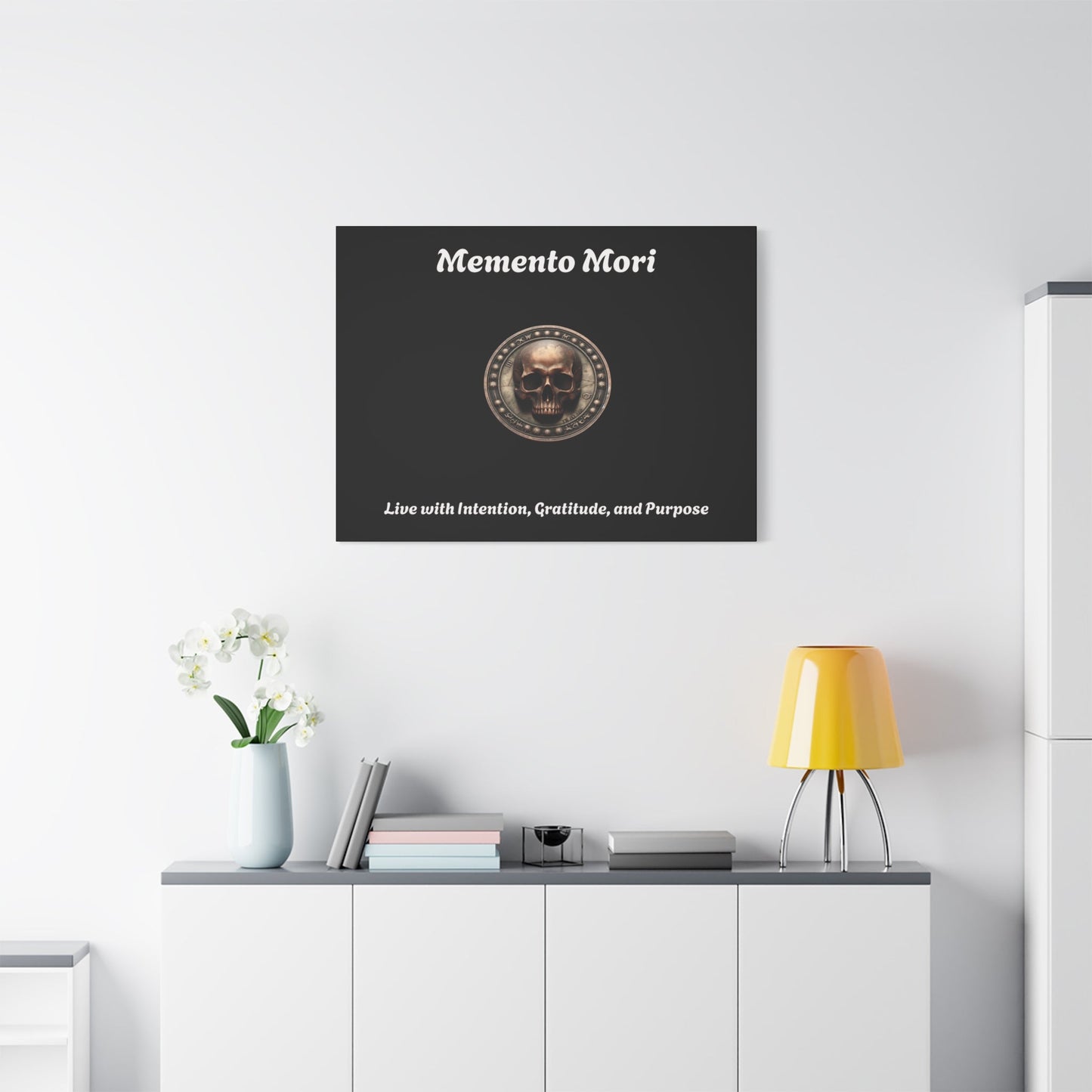 "Memento Mori" Matte Canvas - Inspirational Wall Art -"Live with Intention, Gratitude, and Purpose"