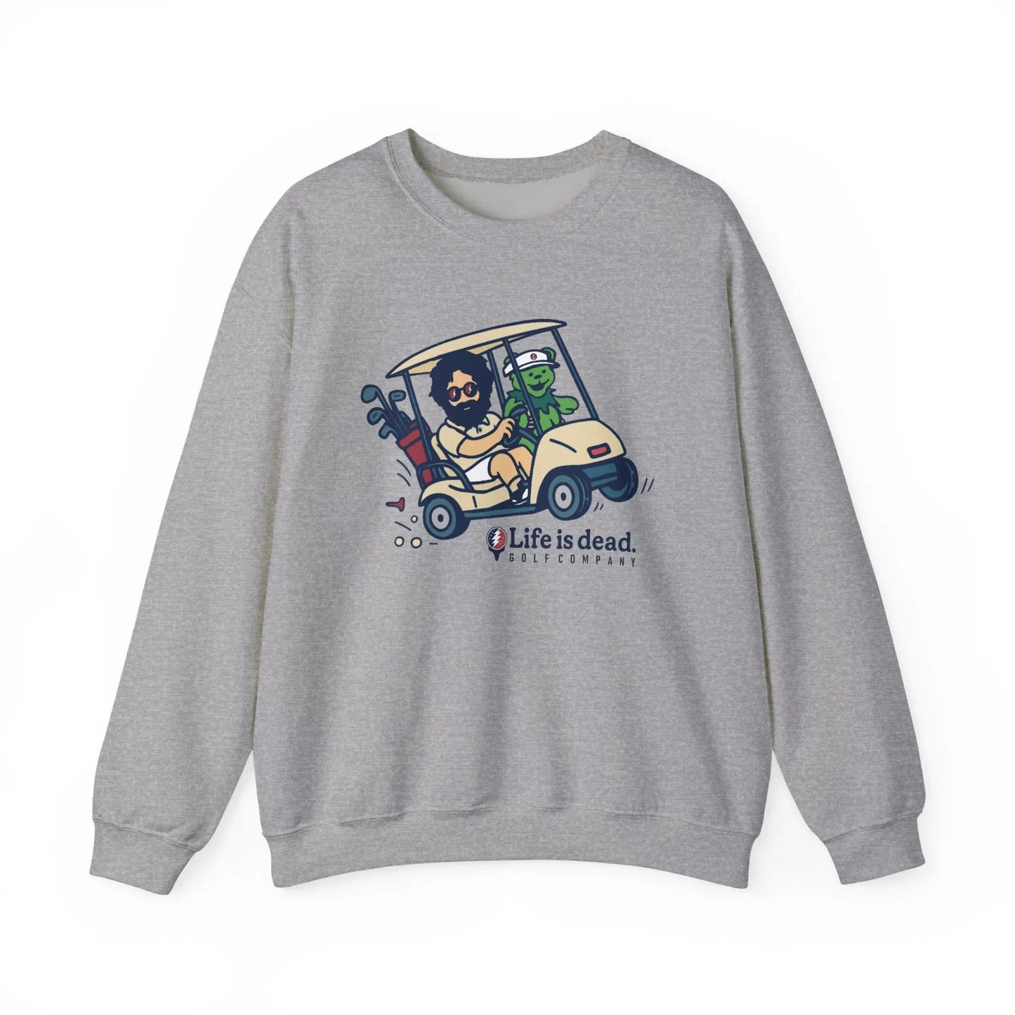 Joy Ridin' Jerry and The Bear | Life is dead.® Crewneck | Grateful Dead