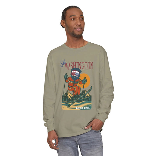 Ski Washington - Life is dead.® Mountain Collection Garment-Dyed Long Sleeve T-Shirt