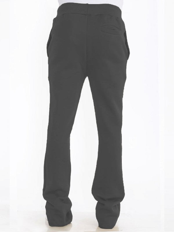Solid Stacked Flare Track Pants