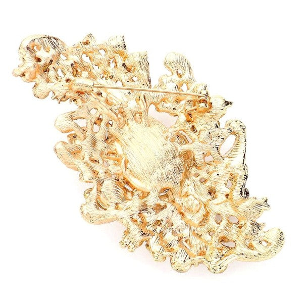Sophisticated Duke Bloom Rhinestone Brooch Pin