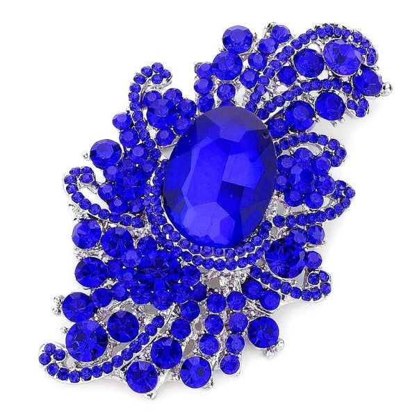 Sophisticated Duke Bloom Rhinestone Brooch Pin