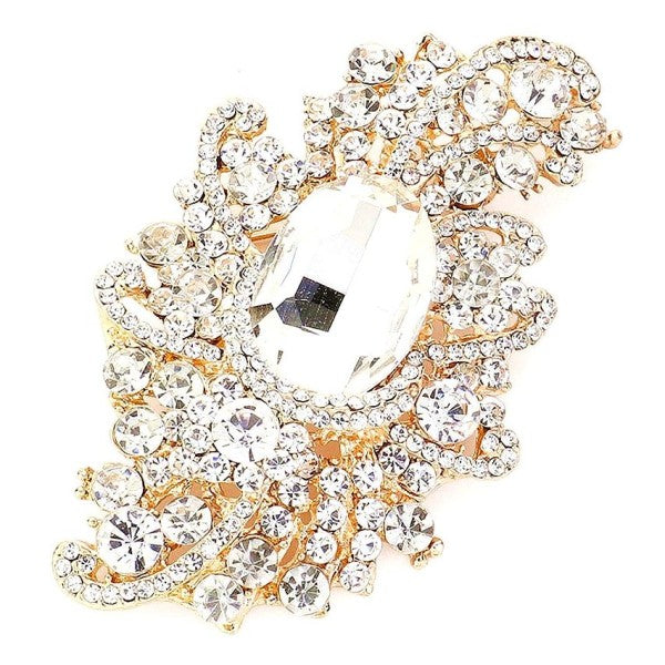Sophisticated Duke Bloom Rhinestone Brooch Pin