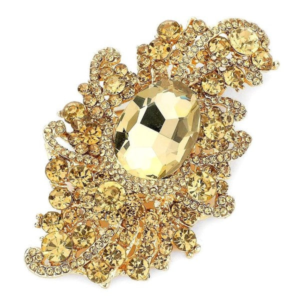 Sophisticated Duke Bloom Rhinestone Brooch Pin