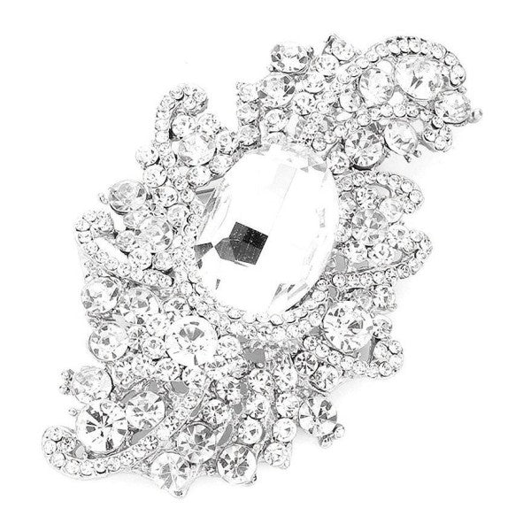 Sophisticated Duke Bloom Rhinestone Brooch Pin